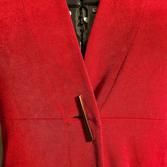 #184 NEW Chicos Size 3 Travelers Classic Side-Slit Jacket in Enamel Red - Picture 7 of 9